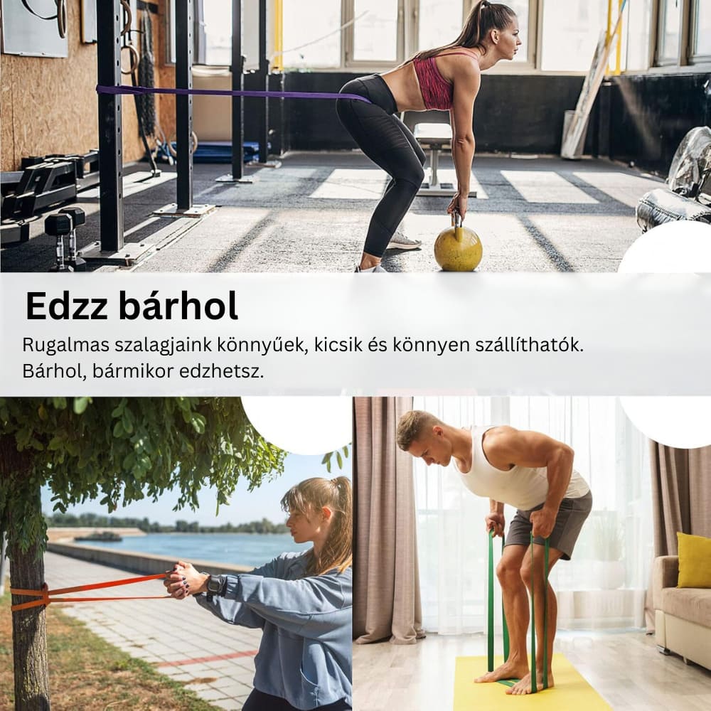 4 darabos gumiszalag készlet fitneszhez és edzőtermi edzésekhez GYMEX 5