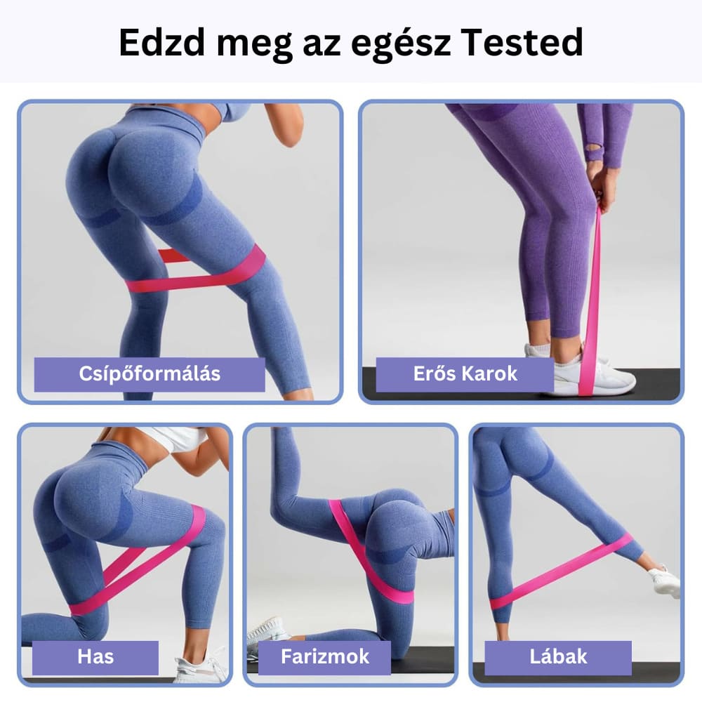 5 darabos pilates és fitnesz gumiszalag készlet GYMEX 2