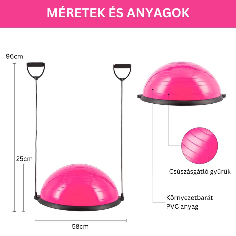 Egyensúly labda 2 gumikötéllel GYMEX 3