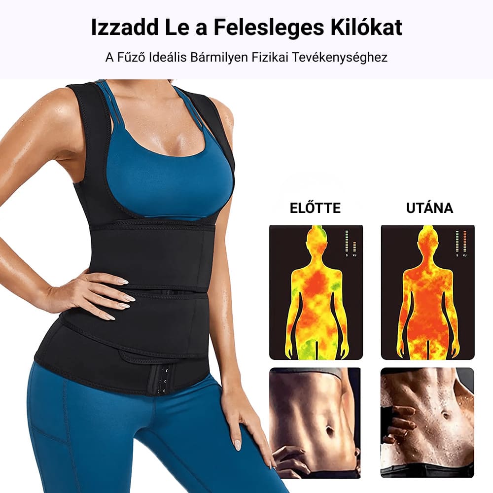 Neoprén alakformáló karcsúsító fűzőmellény 2 darabos csomag GYMEX Pro #2 6