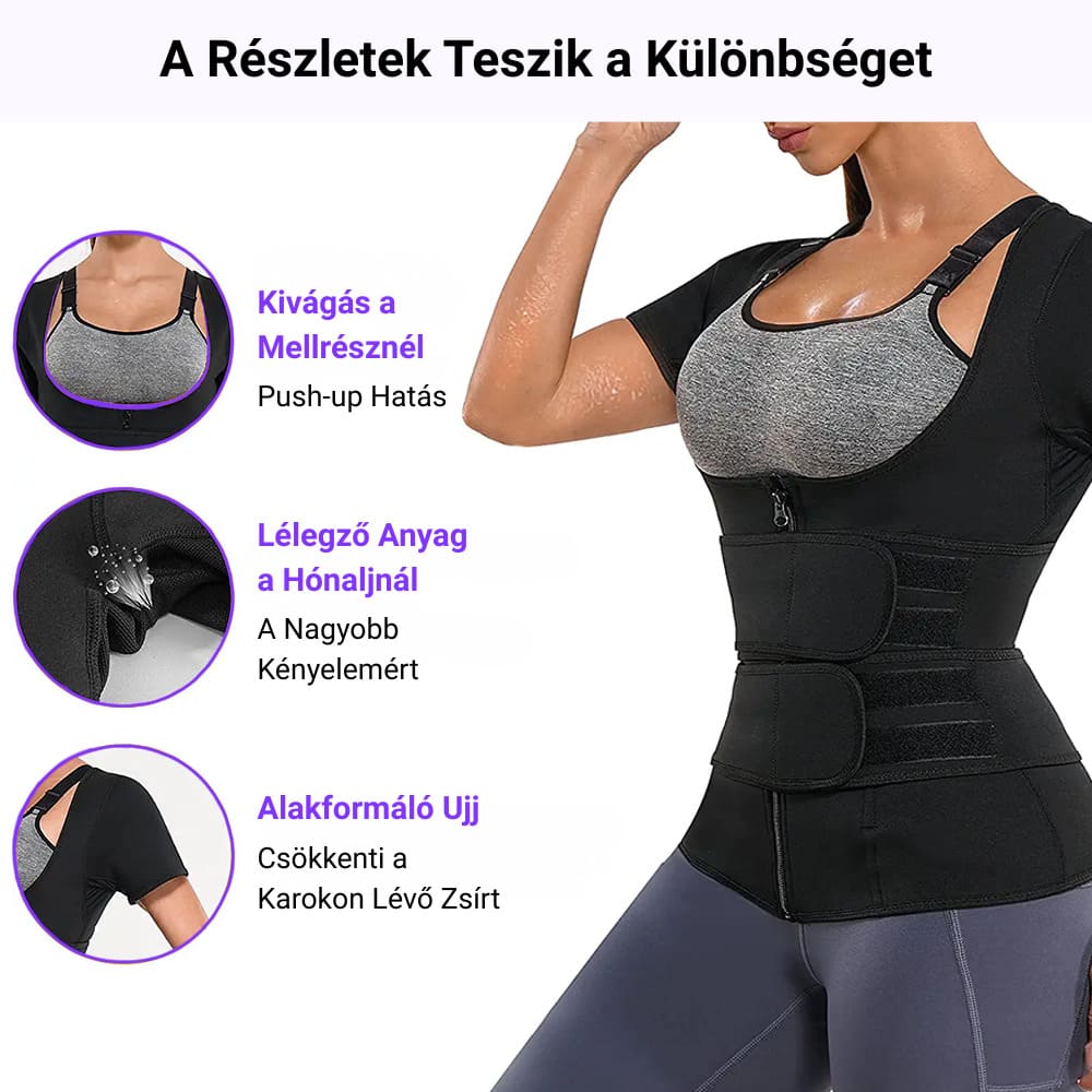 Neoprén alakformáló karcsúsító fűzőmellény GYMEX Premium 4